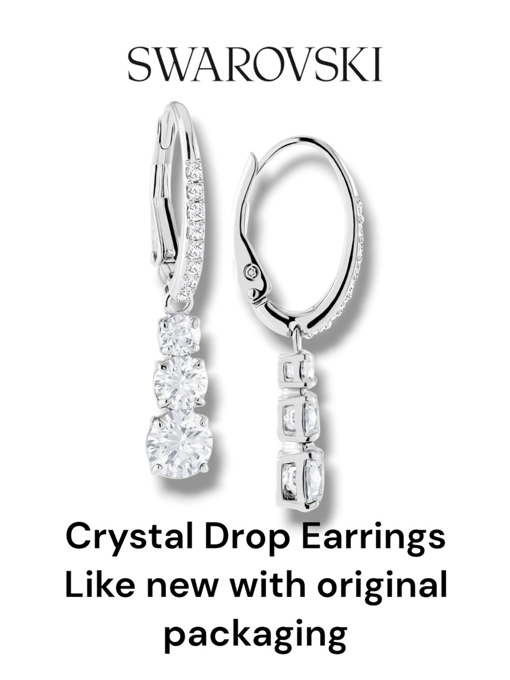 Swarovski Silver-Tone Crystal Drop Earrings